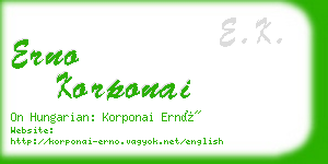 erno korponai business card